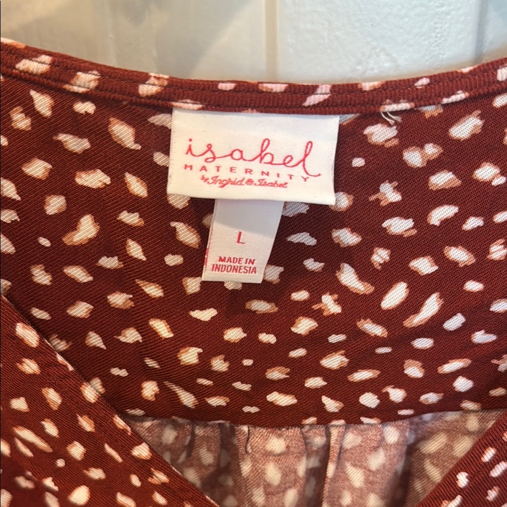 Isabel Maternity by Ingrid & Isabel Brown/Red Polka Dot Dress